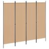 vidaXL Divis&oacute;ria de Quatro Pain&eacute;is Bege 200 x 180 cm Tecido