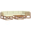 vidaXL Conjunto de Sof&aacute;s para Exterior 7 pcs Natural e Creme