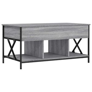 vidaXL Mesa de centro 100x55x50cm deriv. madeira/metal cinzento sonoma