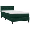 vidaXL Cama com molas/colch&atilde;o verde-escuro 90x210 cm veludo