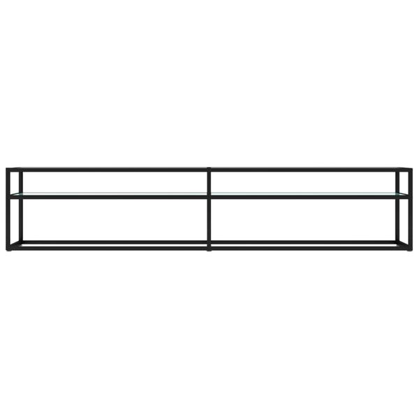 vidaXL Móvel de TV 200x40x40,5 cm vidro temperado mármore branco