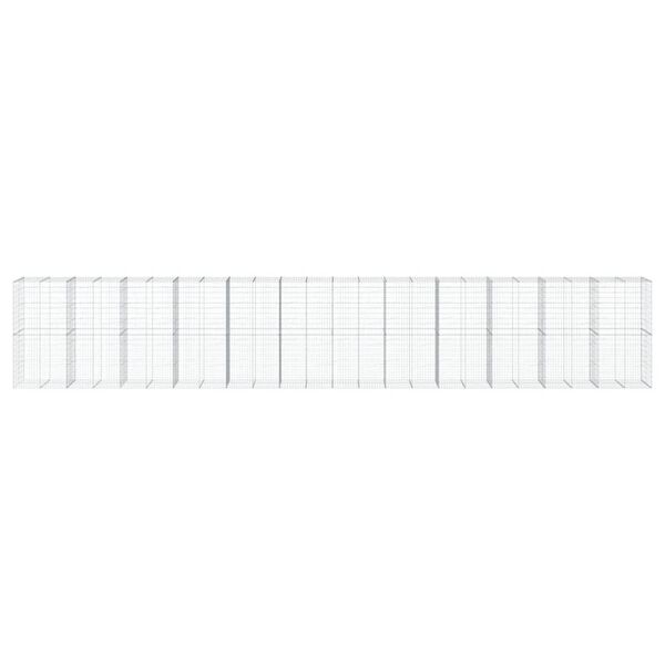 vidaXL Cesto gabião com cobertura 1200x100x200 cm ferro galvanizado