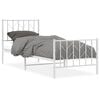 vidaXL Estrutura de cama com cabeceira e p&eacute;s 80x200 cm metal branco