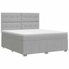 vidaXL Cama box spring com colch&atilde;o Cinzento-claro 140 x 190 cm Tecido