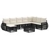 vidaXL Conjunto de Sof&aacute; de Jardim 9 pcs Preto e Branco Creme vime PE
