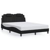 vidaXL Estrutura de cama Viana sem colch&atilde;o 140x190 cm couro artificial preto
