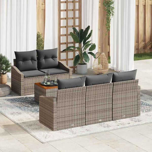 vidaXL Conjunto de Sofá de Jardim 6 pcs Cinzeto