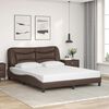 vidaXL Estrutura de cama sem colch&atilde;o Hvar 160x200cm couro artificial castanho
