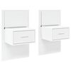 vidaXL Mesas de cabeceira de parede com luzes LED 2 pcs branco
