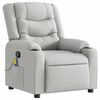 vidaXL Cadeira de massagem reclin&aacute;vel tecido cinzento