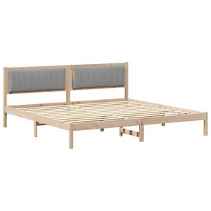 vidaXL Estrutura da Cama com cabeceira Cinzento-claro 200 x 200 cm