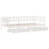 vidaXL Sofá-cama c/ gavetas 90x190 cm madeira de pinho maciça branco