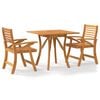 vidaXL 3 pcs conjunto de jantar para jardim madeira de ac&aacute;cia maci&ccedil;a