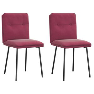 vidaXL Cadeiras de jantar 2 pcs veludo vermelho tinto