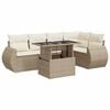 vidaXL 6 pcs conjunto de sof&aacute;s p/ jardim com almofad&otilde;es vime PE bege