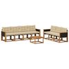 vidaXL Conjunto de Sof&aacute;s para Exterior 8 pcs Natural e Bege