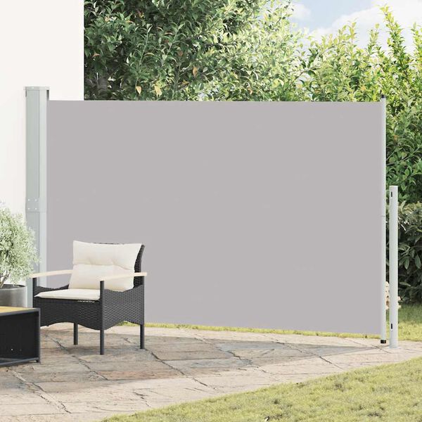 vidaXL Toldo lateral retr&aacute;til para p&aacute;tio 180x300 cm cinzento