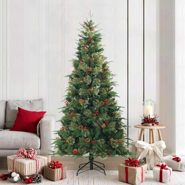 vidaXL &Aacute;rvore de Natal Articulada Artificial com suporte Verde 210 cm