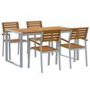 vidaXL Conjunto de Jantar para Jardim 5 pcs Cinzeto