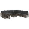 vidaXL Conjunto de Sof&aacute; de Jardim 12 unid. Cinzento vime PE