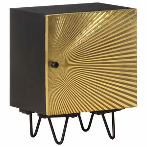 vidaXL Mesa de cabeceira c/ frente bronze 40x30x50 cm mangueira maci&ccedil;a