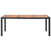 vidaXL 9 pcs conjunto jantar exterior vime PE madeira de acácia preto