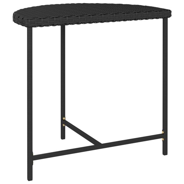 vidaXL Mesa de jardim 80x50x75 cm vime PE preto