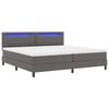 vidaXL Cama Box com colch&atilde;o Cinzeto 200 x 200 cm Couro sint&eacute;tico