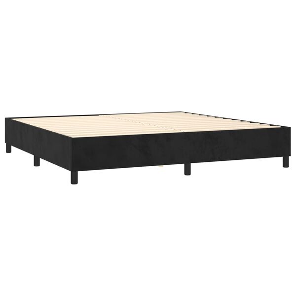 vidaXL Cama com molas/colch&atilde;o 180x200 cm veludo preto