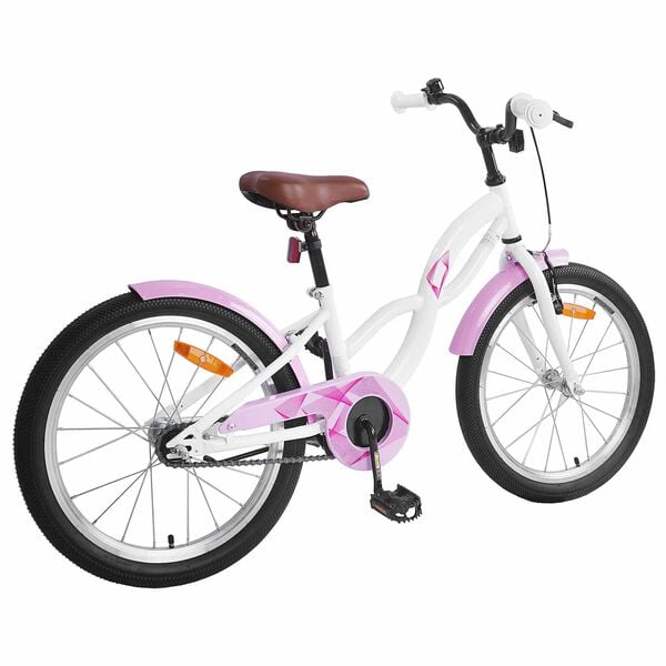 vidaXL Bicicleta Infantil 18 Polegadas para 5-7 anos Branco