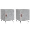vidaXL Mesa cabeceira 2pcs 40x40x50 cm derivados madeira cinza cimento