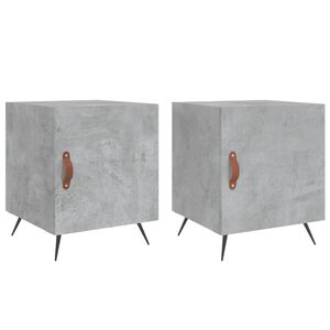 vidaXL Mesa cabeceira 2pcs 40x40x50 cm derivados madeira cinza cimento
