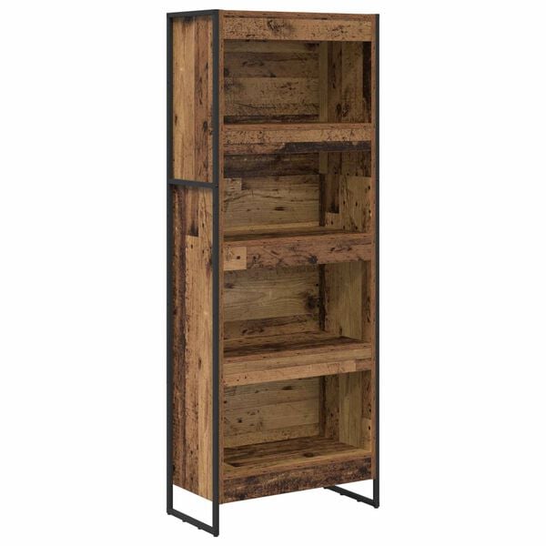 vidaXL Gabinete de Livros Madeira Antiga 80 x 30 x 155 cm