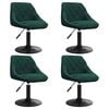 vidaXL Cadeiras de jantar girat&oacute;rias 4 pcs veludo verde-escuro