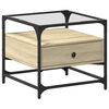 vidaXL Mesa de centro c/topo de vidro 50x50x45cm carvalho sonoma a&ccedil;o