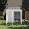 vidaXL Casota para c&atilde;es com corredor cinza claro 110x201x110 cm a&ccedil;o galvanizado