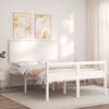 vidaXL Cama para idosos com cabeceira 120x200 cm madeira maci&ccedil;a branco