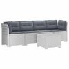 vidaXL Sof&aacute; de Jardim 4 Lugares com Almofadas Look Rattan PP Branco