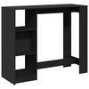 vidaXL Mesa de bar com prateleiras derivados de madeira preto