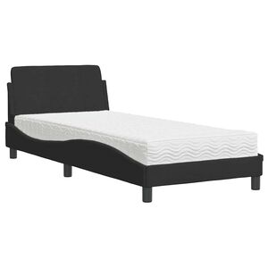 vidaXL Cama com colch&atilde;o Dover 80x200 cm veludo preto