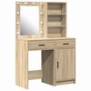 vidaXL Conjunto de Mesa de Maquiagem com LED 2 unid. Carvalho Sonoma