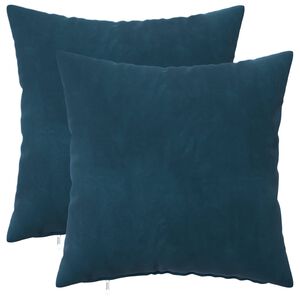 vidaXL Almofada com travesseiro HEERLEN 2 unid. Azul Veludo
