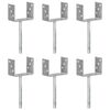 vidaXL &Acirc;ncoras de veda&ccedil;&atilde;o 6 pcs 14x6x30 cm a&ccedil;o galvanizado prateado