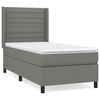 vidaXL Cama com molas/colch&atilde;o 100x200 cm tecido cinza-escuro