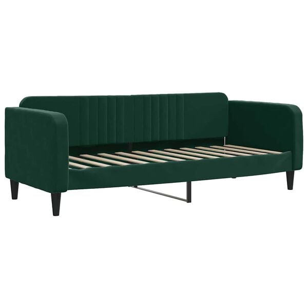 vidaXL Sof&aacute;-cama com colch&atilde;o 80x200 cm veludo verde-escuro