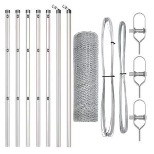 vidaXL Poste de Cerca Prateado