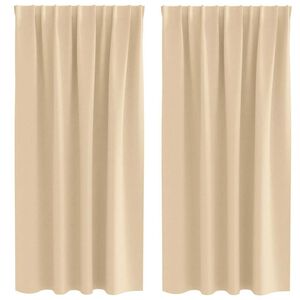 vidaXL Cortinas Blackout com Argolas 2 pcs Creme 175 x 140 cm