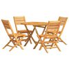 vidaXL 5 pcs conjunto de jantar p/ jardim madeira de teca maci&ccedil;a