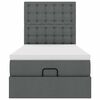 vidaXL Estrutura cama otomana colch&atilde;o 100x200cm tecido cinzento escuro