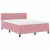 vidaXL Cama Box com colch&atilde;o com cabeceira Rosa 200 x 140 cm Veludo